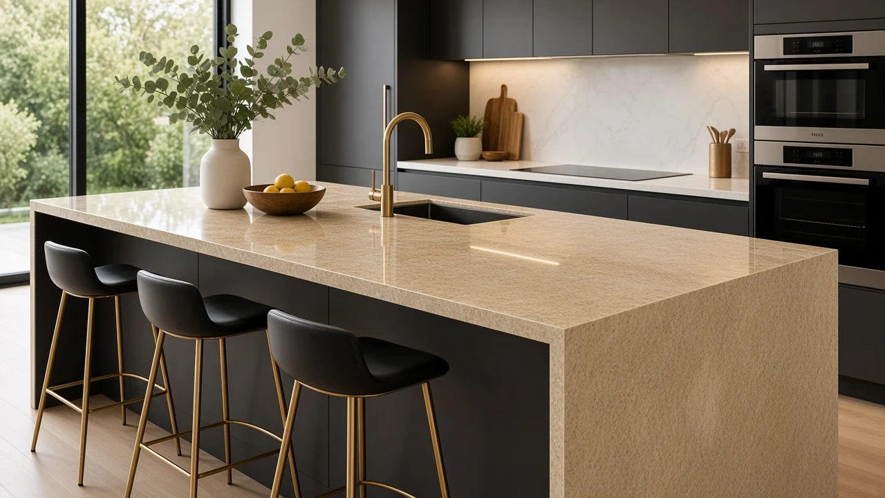 Alaska Gold kitchen countertop AI concept