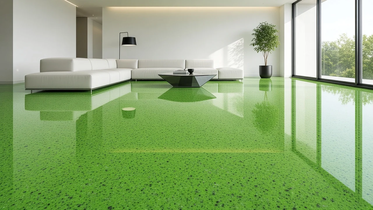 Apple Green interior flooring AI concept