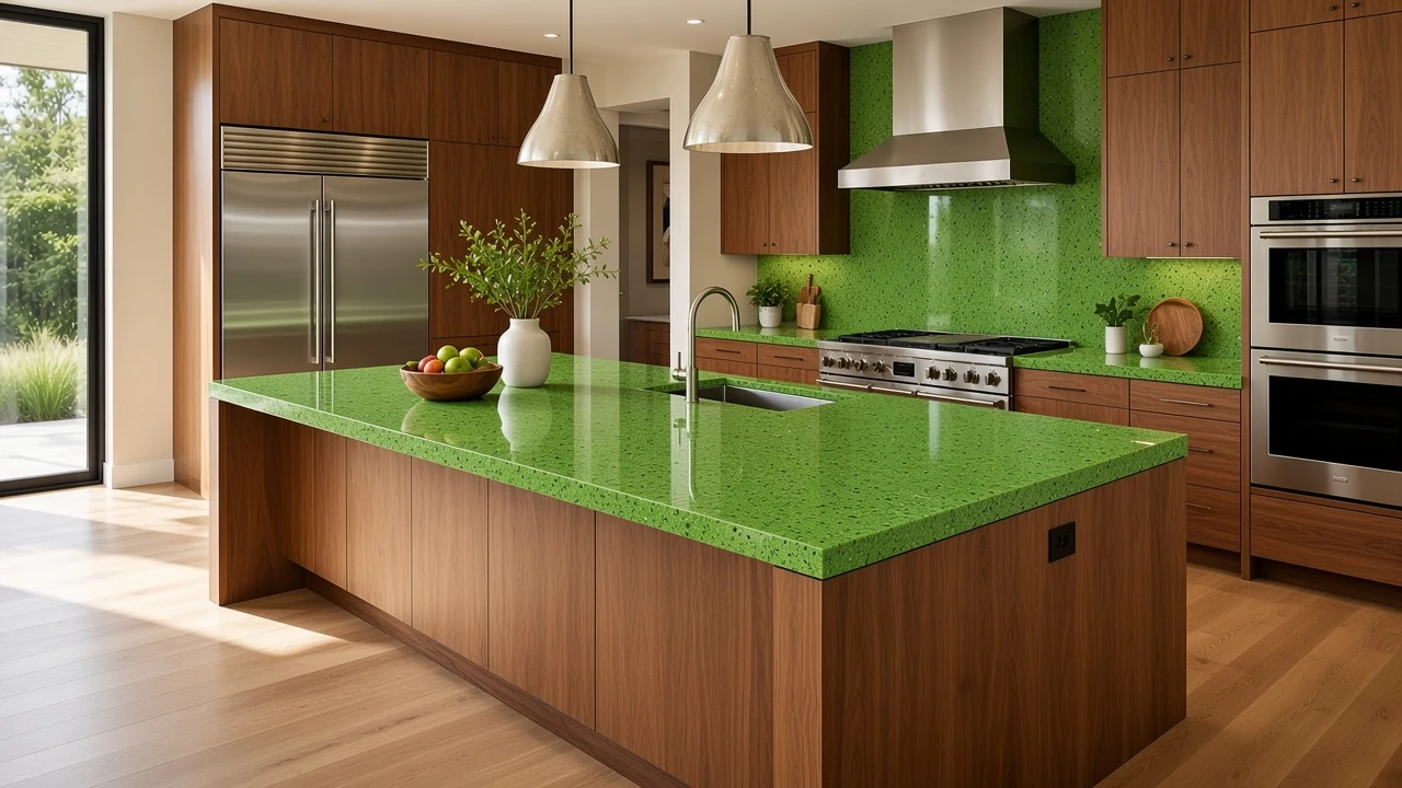 Apple Green kitchen countertop AI concept