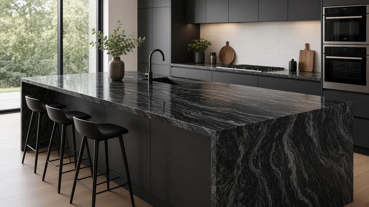 Black Forest kitchen countertop AI concept
