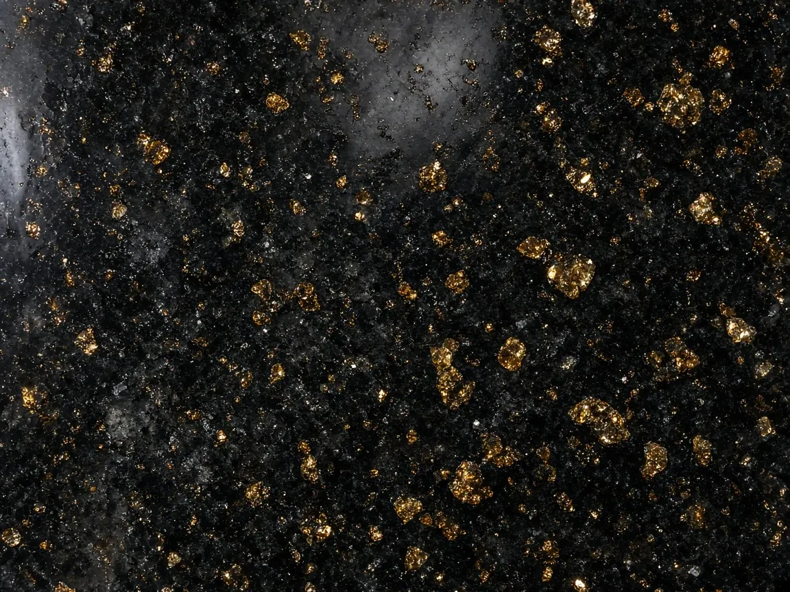 Black Galaxy AI surface study, not a full slab photograph