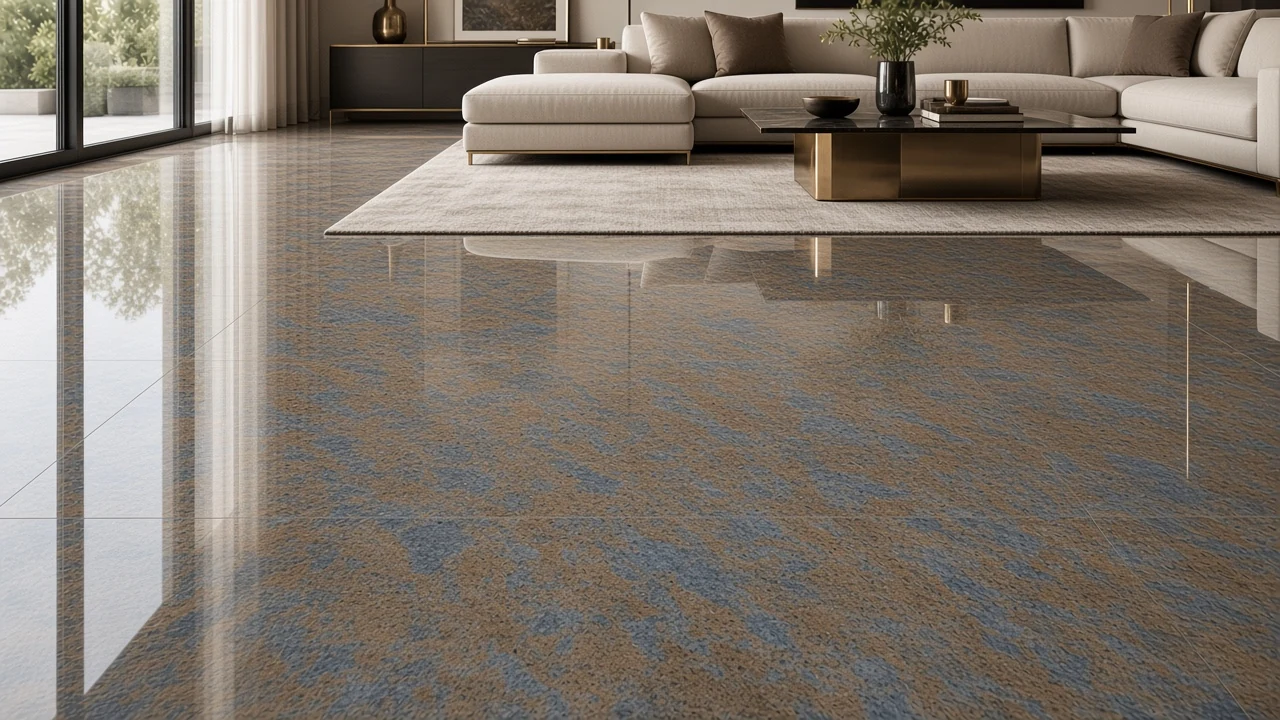 Blue Brown interior flooring AI concept