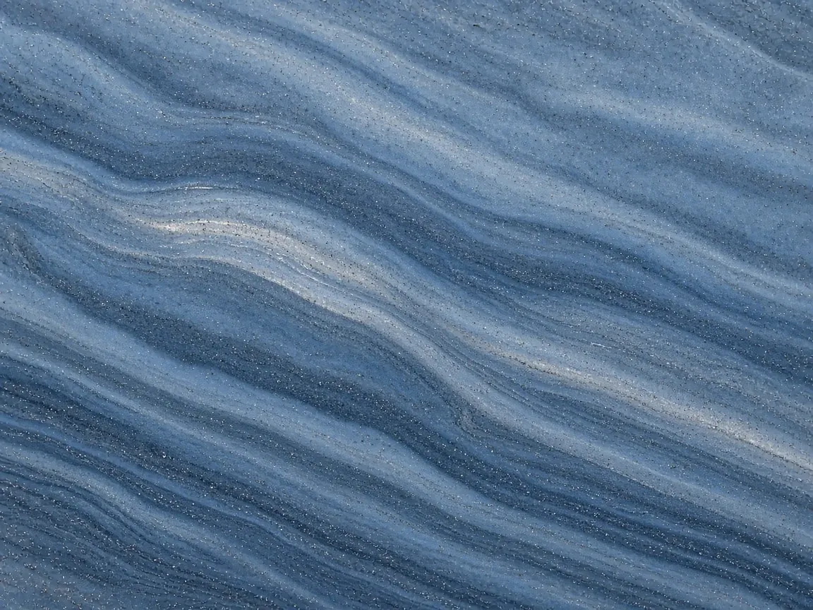 Blue Dunes AI surface study, not a full slab photograph