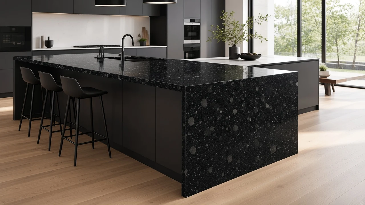 Coin Black kitchen countertop AI concept