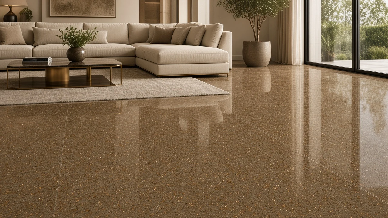 Crystal Brown interior flooring AI concept