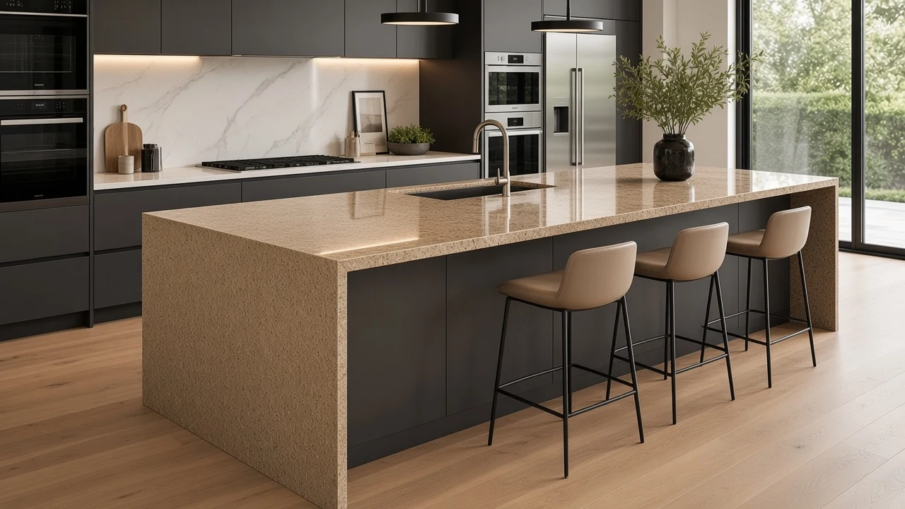 Desert Brown kitchen countertop AI concept