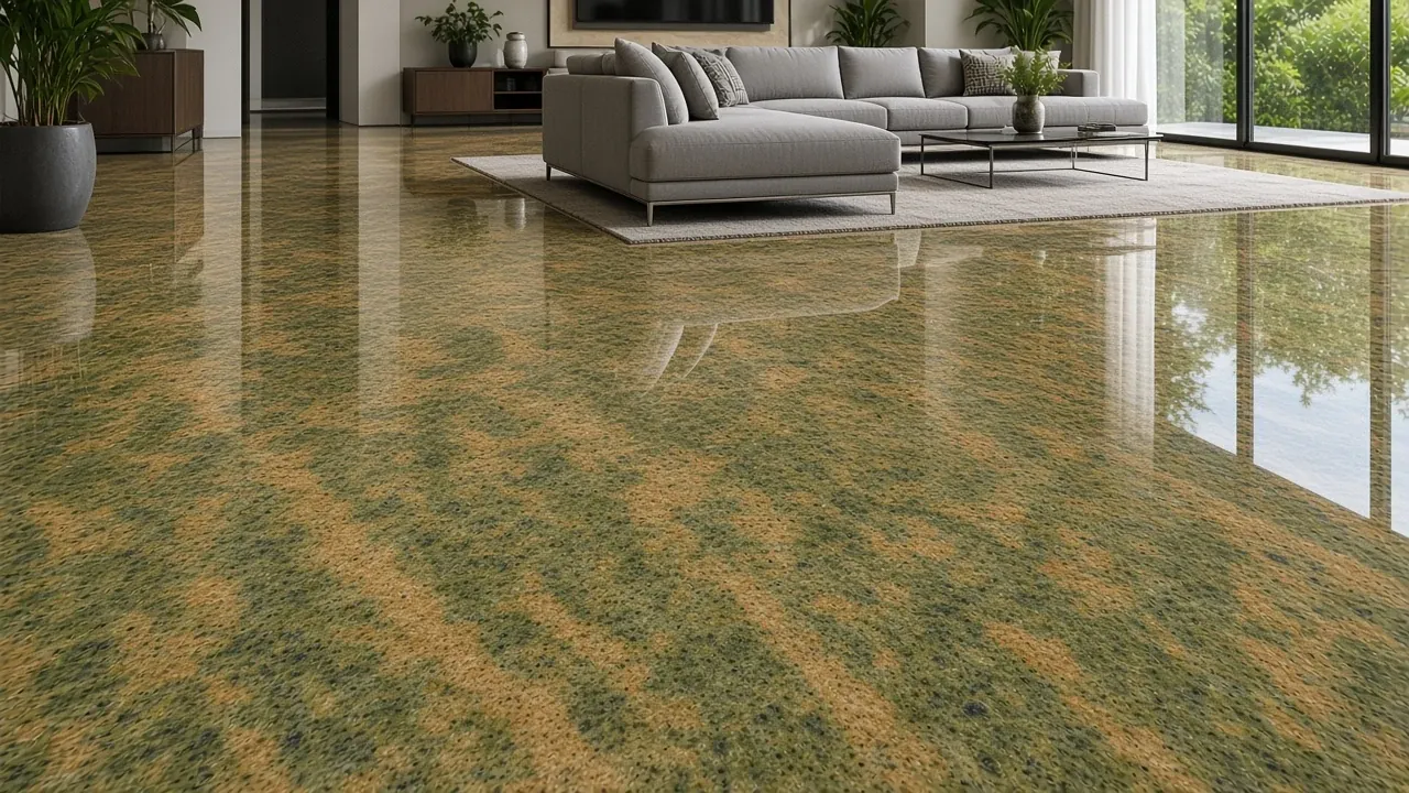 Desert Green interior flooring AI concept
