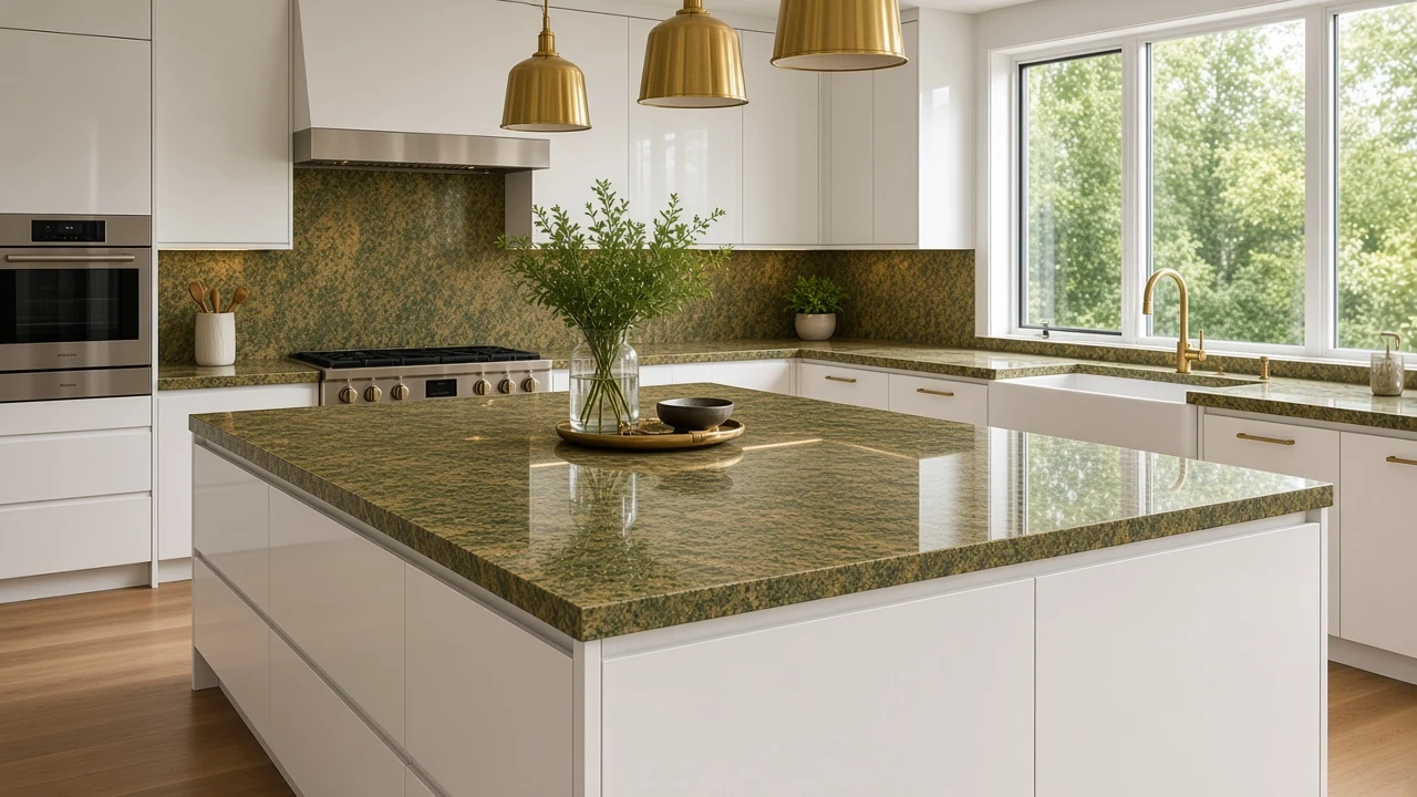 Desert Green kitchen countertop AI concept