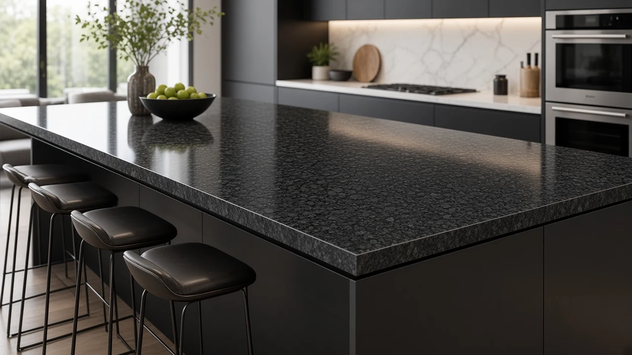 Fish Black kitchen countertop AI concept