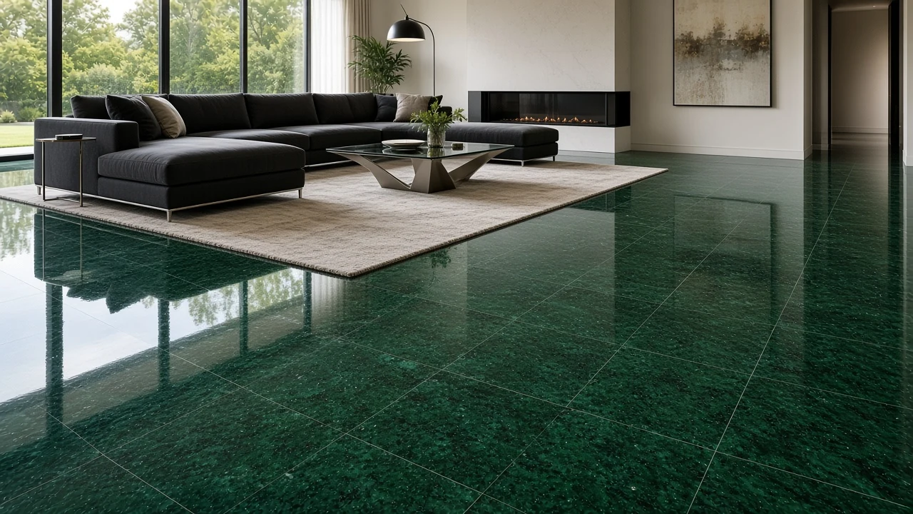 Green Pearl interior flooring AI concept