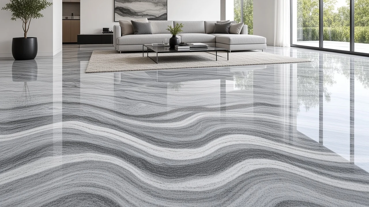 Grey Wave interior flooring AI concept