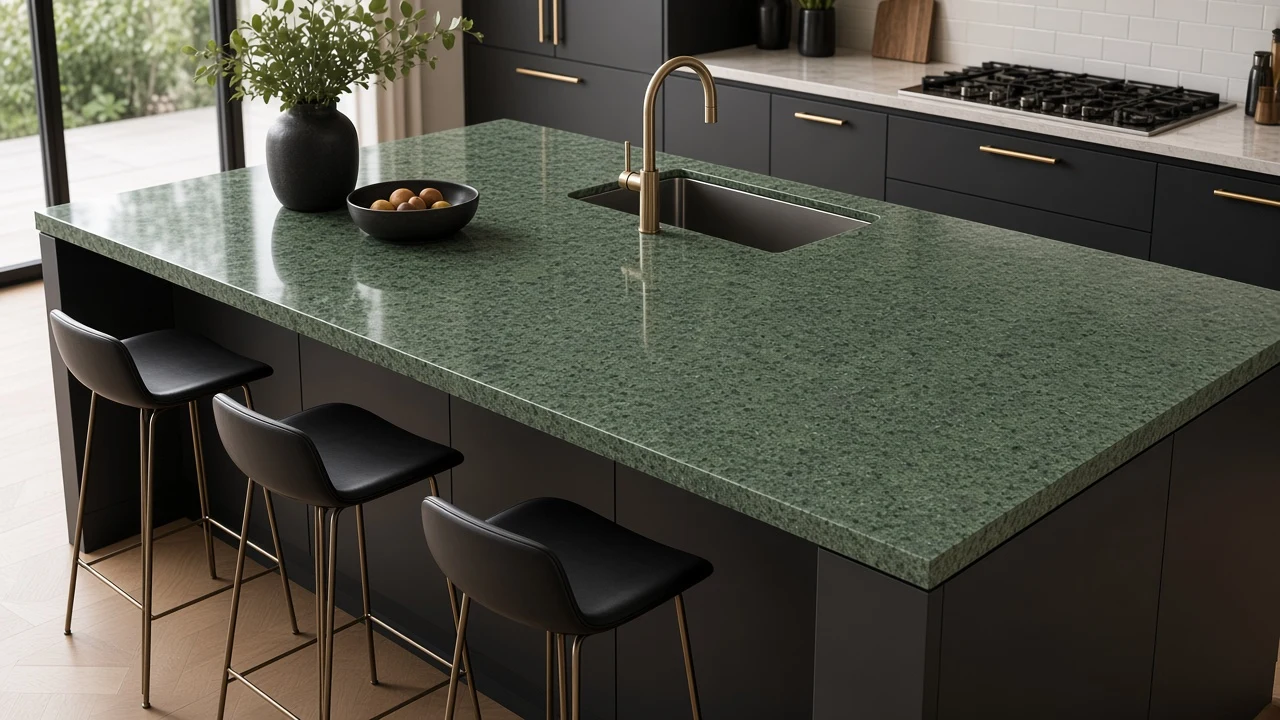 Hassan Green kitchen countertop AI concept