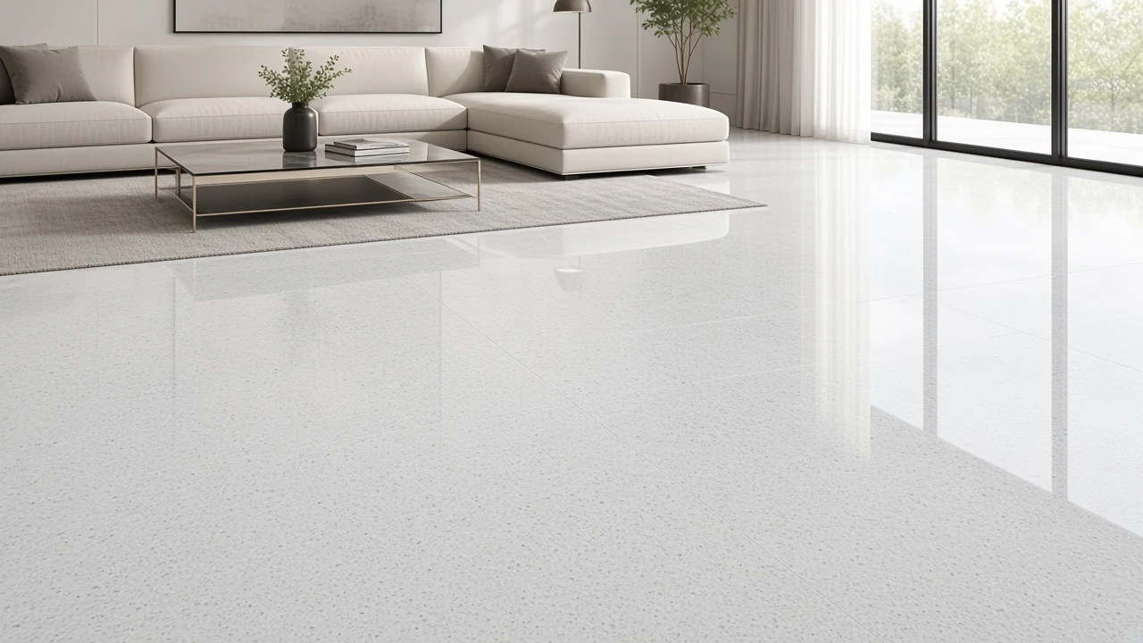 Ice White interior flooring AI concept