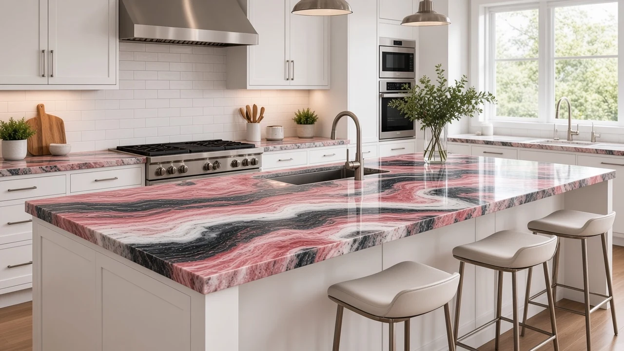 Indian Aurora kitchen countertop AI concept
