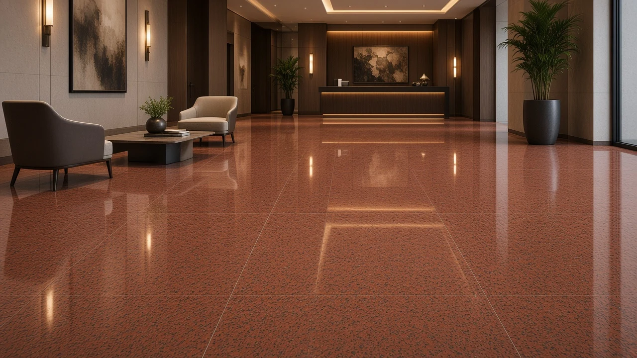 Jhansi Red interior flooring AI concept