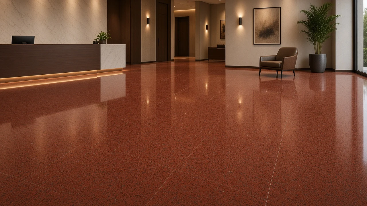Lakha Red interior flooring AI concept