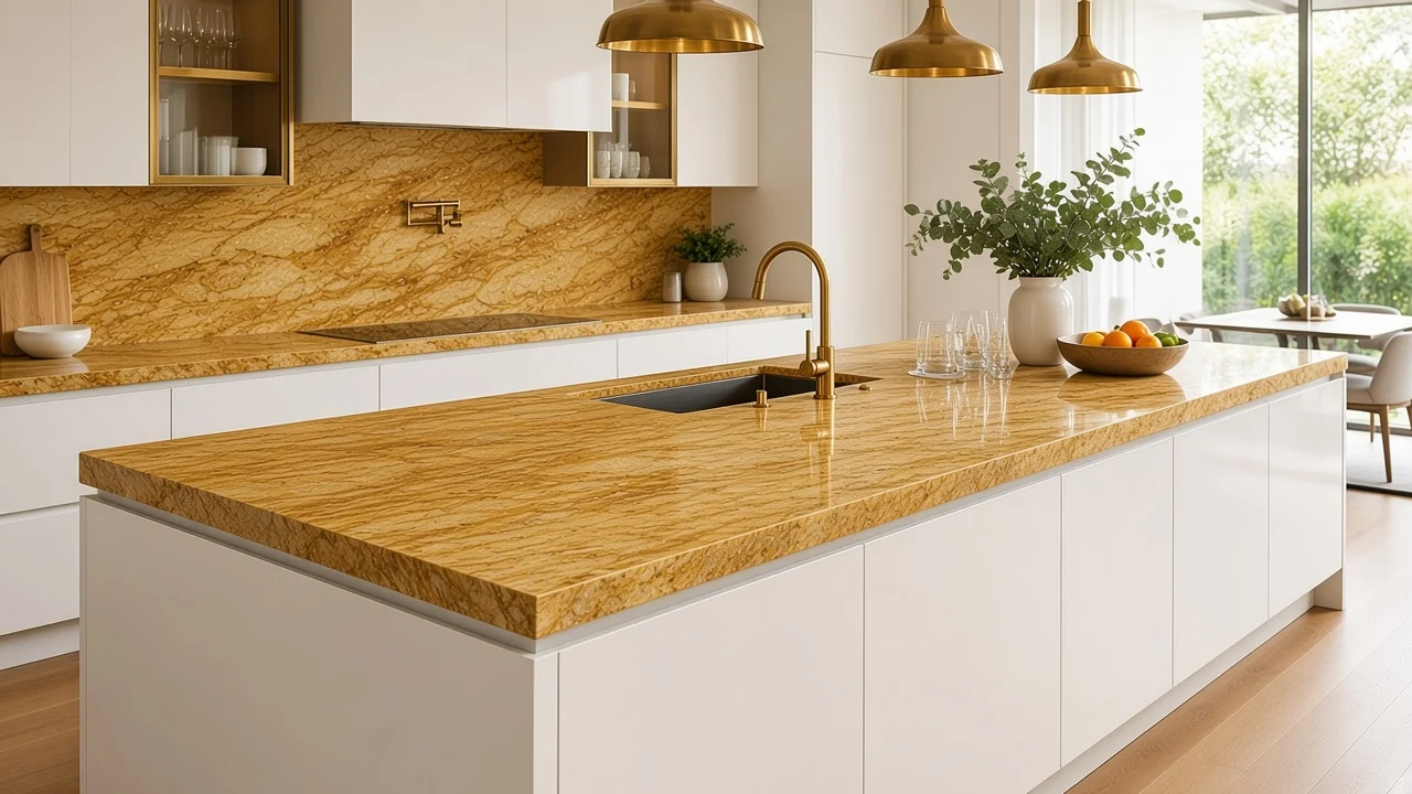 Malwada Gold kitchen countertop AI concept