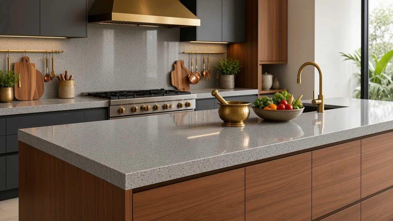 Punia Grey kitchen countertop AI concept