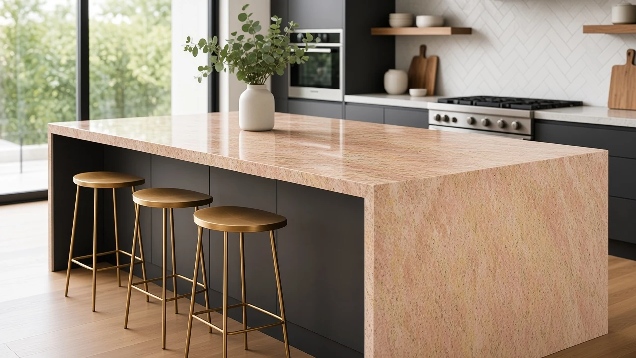 Raw Silk kitchen countertop AI concept