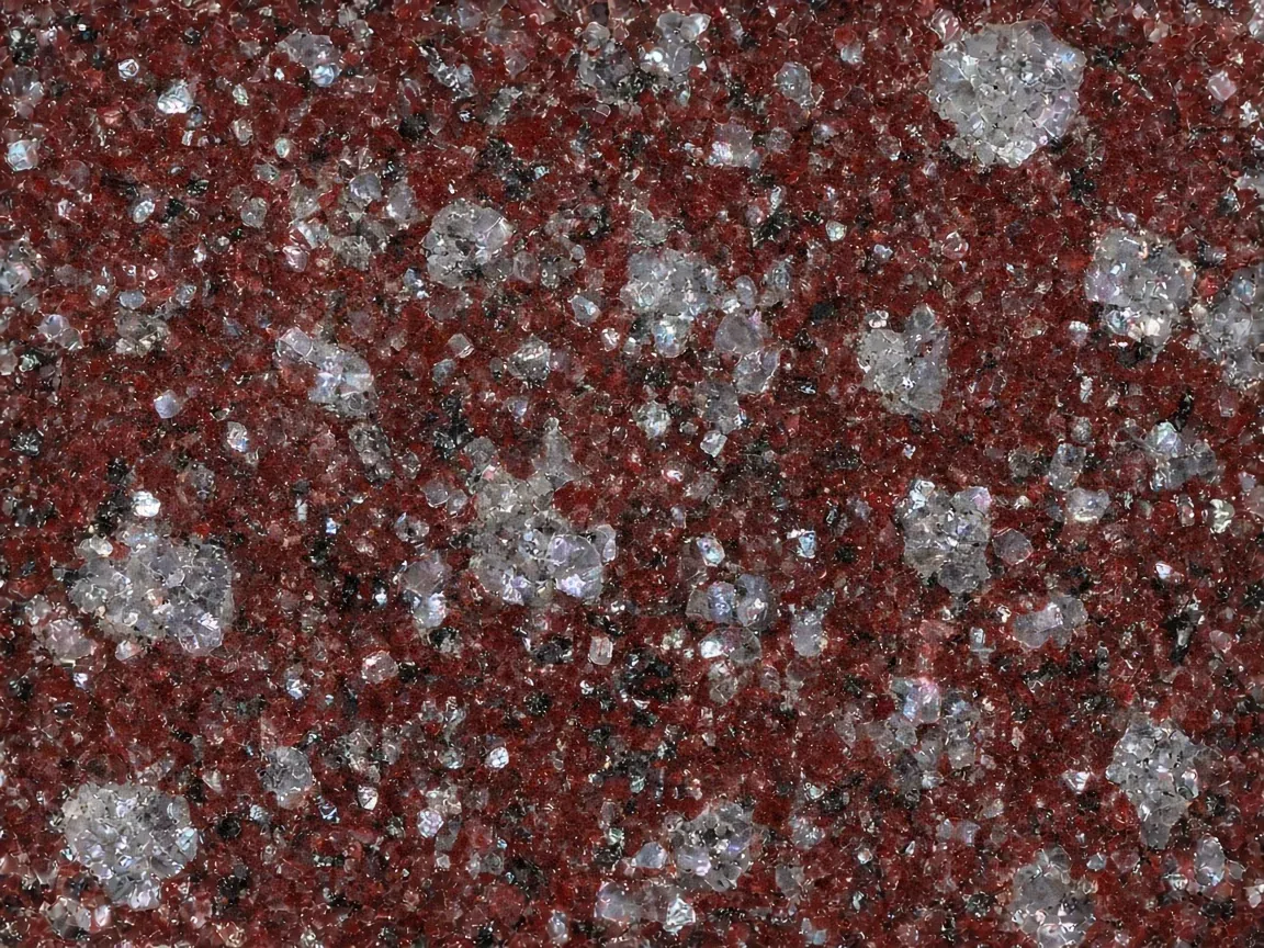 Red Pearl AI surface study, not a full slab photograph