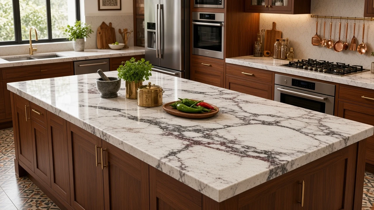 River White kitchen countertop AI concept