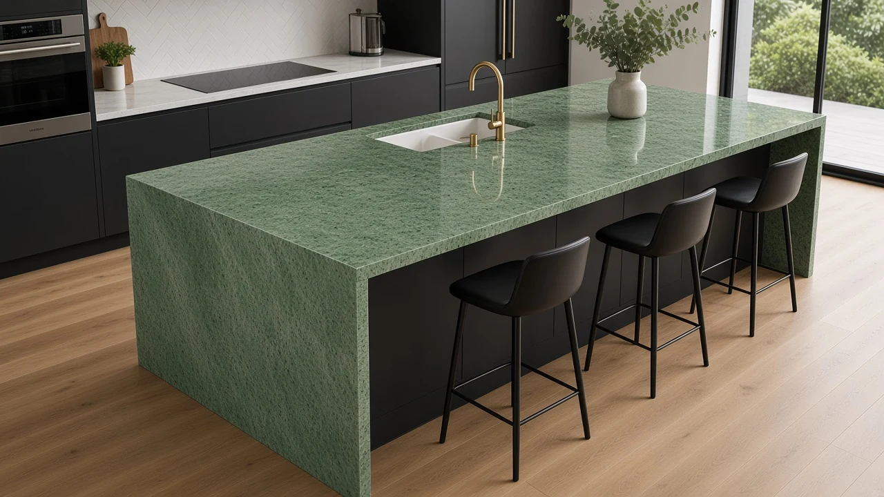 Surf Green kitchen countertop AI concept