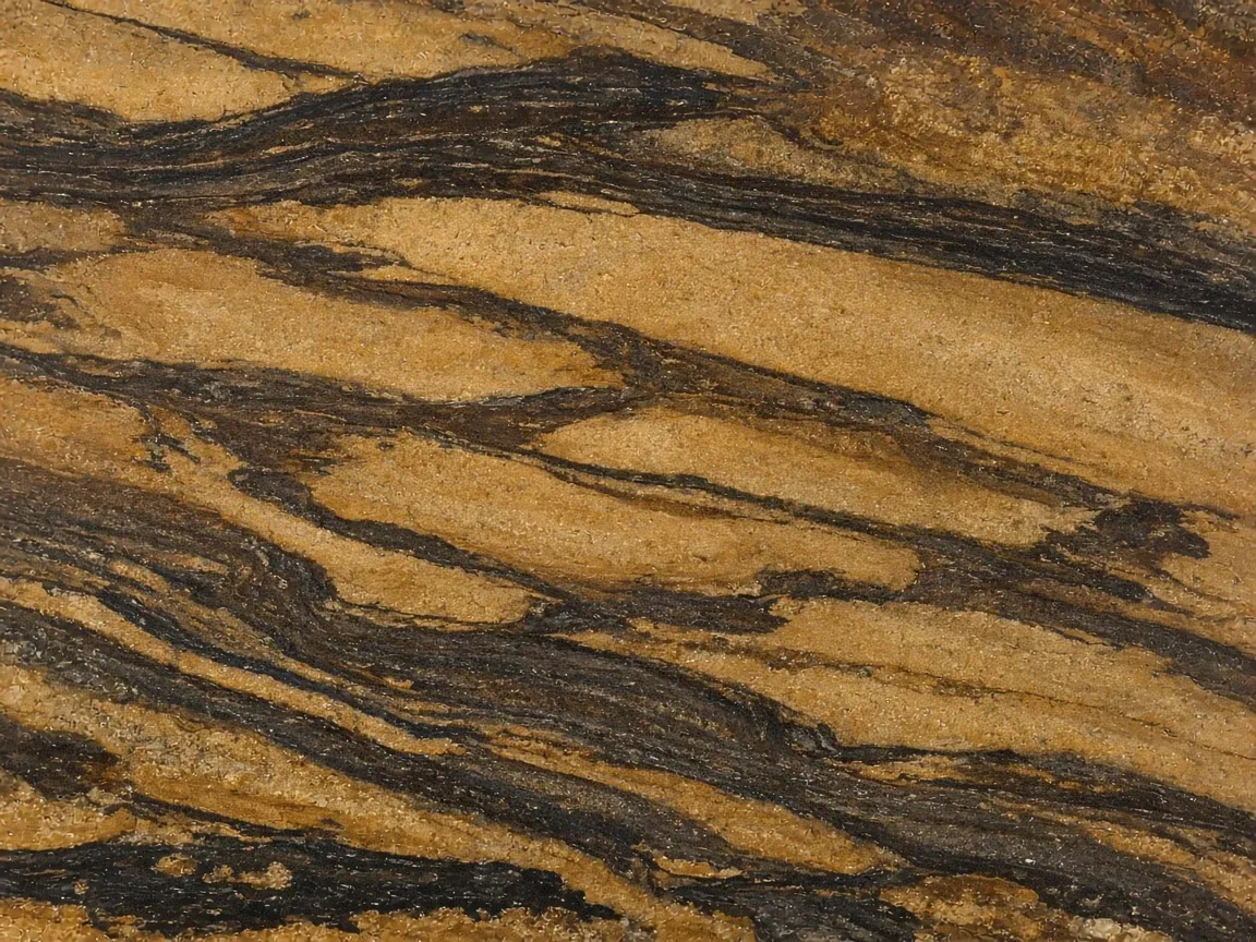 Tiger Skin AI surface study, not a full slab photograph