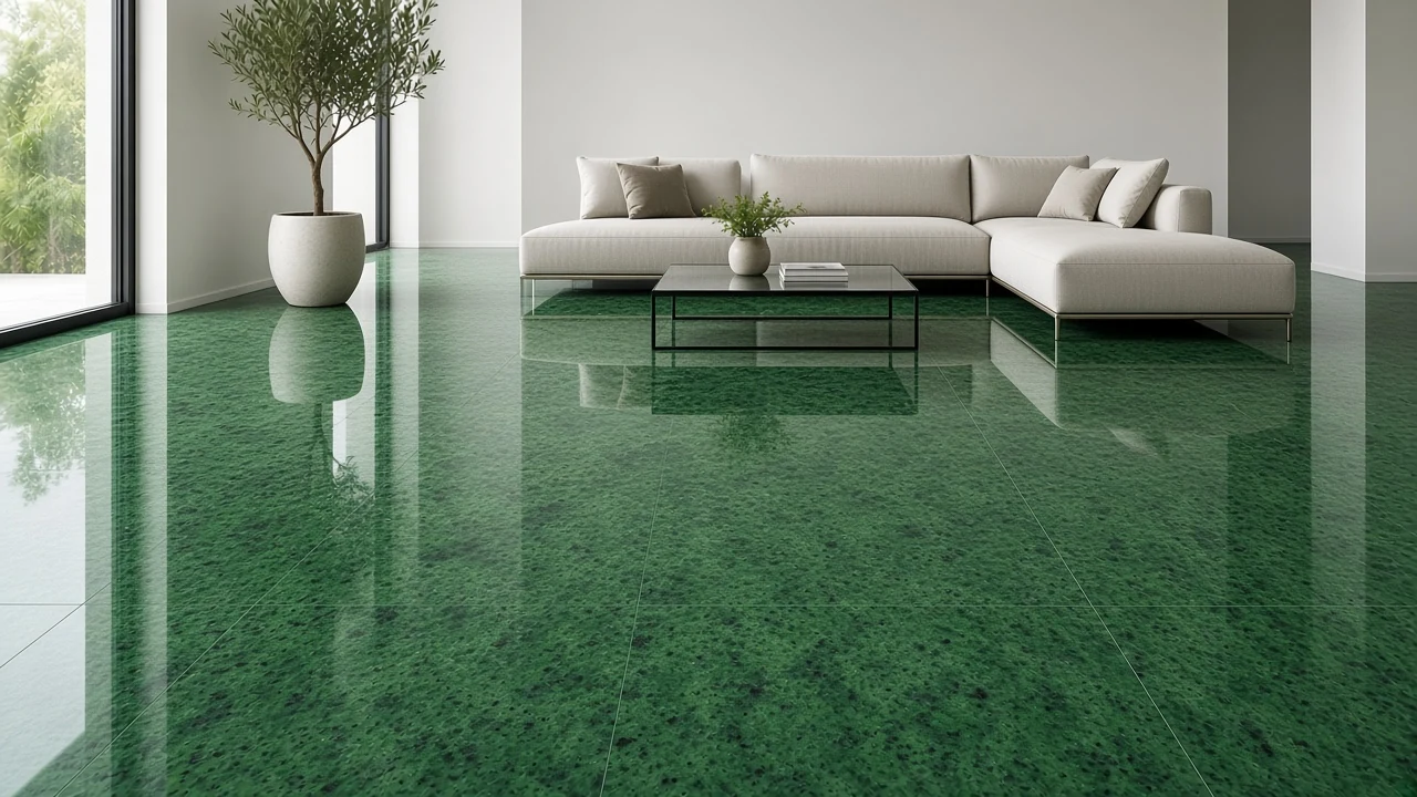 Tropical Green interior flooring AI concept