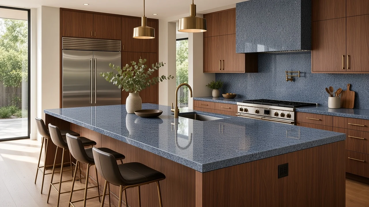 Turaiyur Blue kitchen countertop AI concept
