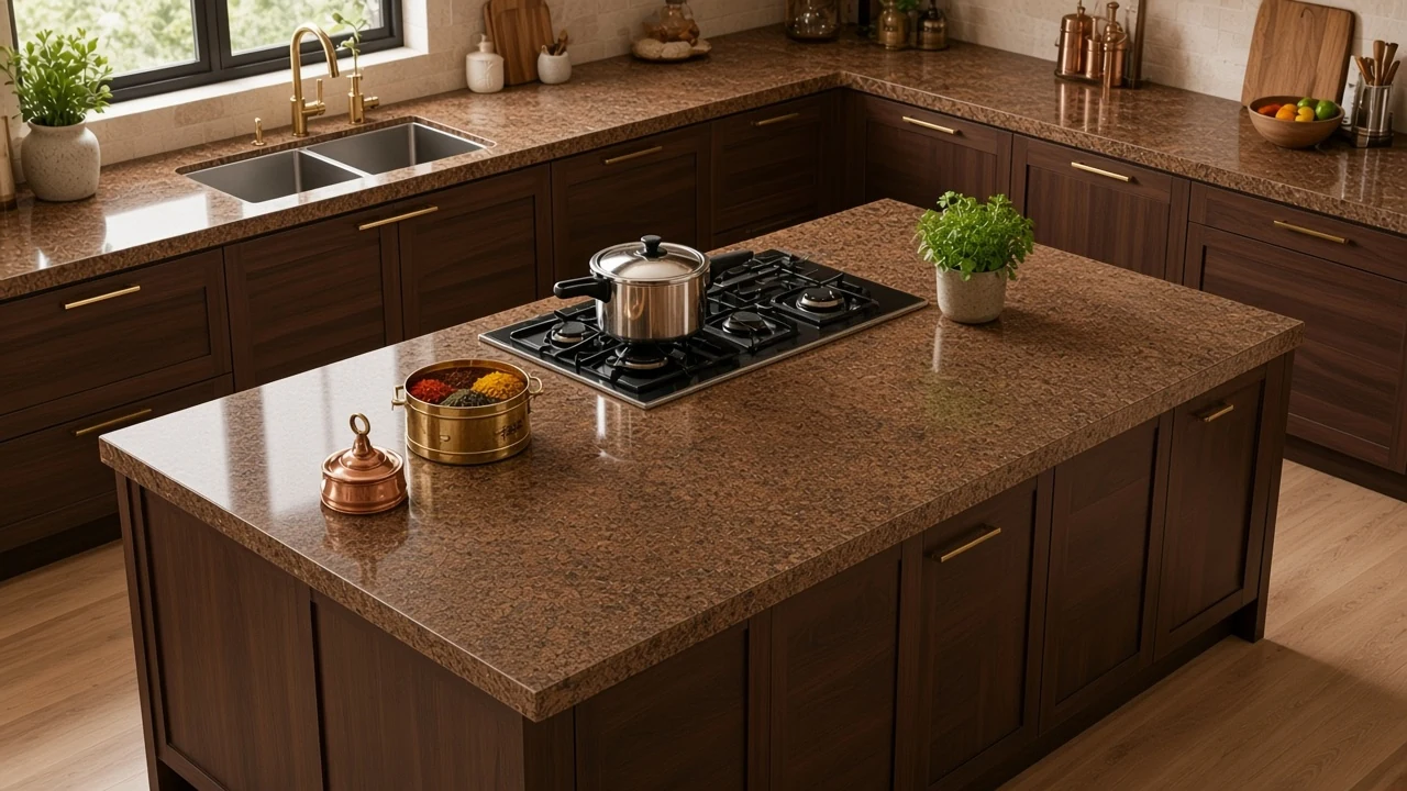 Z Brown kitchen countertop AI concept